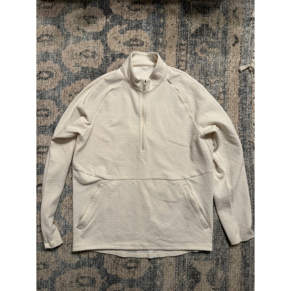 Lululemon Textured Double Knit Cotton Pullover Half Zip Large Pristine Condition